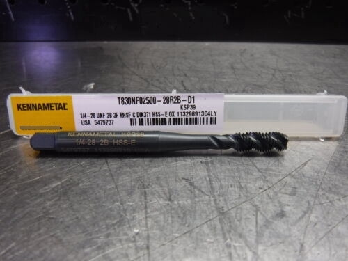 Kennametal 1/4-28 Unf 2b Hss-e Spiral Flute Tap T830nf02 Yyz