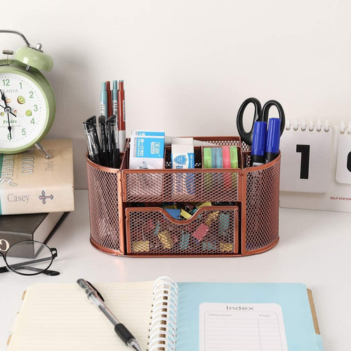 Mesh Desk Organizer Office Supplies Caddy Combination Pen Ho