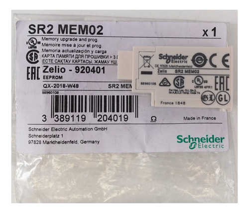 Memoria Eprom Sr2mem02 Para Zelio Logic