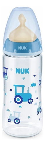 Mamadera Nuk 300ml Latex Control Temp Azul