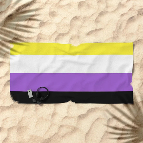 Toalla Pride Flags Orgullo Lgtbiq+ Microfibra Secado Rápido Color Non Binary No Binario