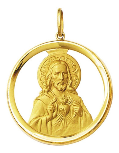Medalha Coração De Jesus Ouro 18k 2,1 - Com Certificado