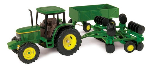 Tractor Con Carro Y Disco De Barcaza Escala 132 John Deere