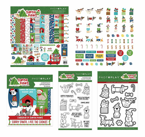 Photoplay Papel Pata Papa Noel Para Perro Diseñador Efimera