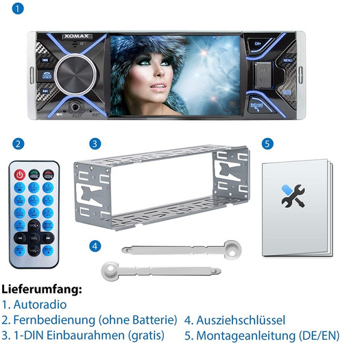 Radio Auto 1 Din Pantalla 4.1 Bluetooth Usb Sd Control