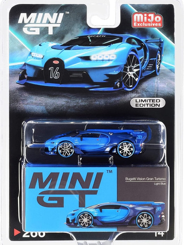 Mini Gt Bugatti Vision Gran Turismo Light Blue No.266 Color Azul