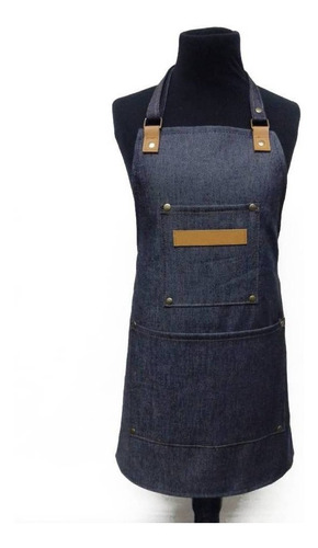 Imagen 1 de 6 de Delantal Jean Y Cuero Infantil Niños Unisex Cocina Juegos