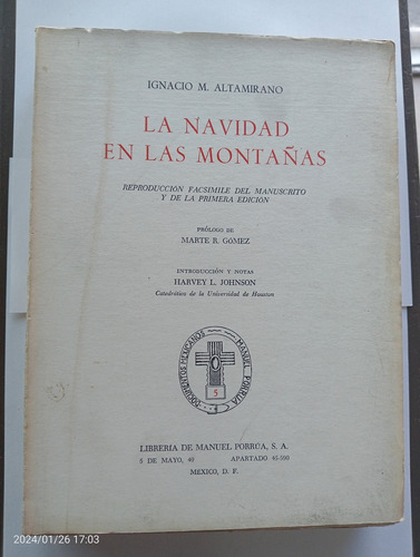 La Navidad En Las Montañas. Ignacio M. Altamirano