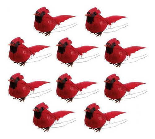 A*gift 2x Falso Cardenal Pájaros Clip-en Árbol De Navidad