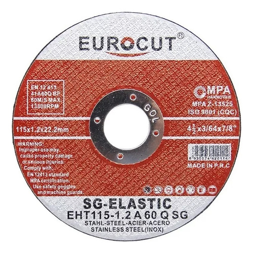 Disco Corte Eurocut Sg-elastic 115x1.2x22.2 Mm.  X 25 Unid.