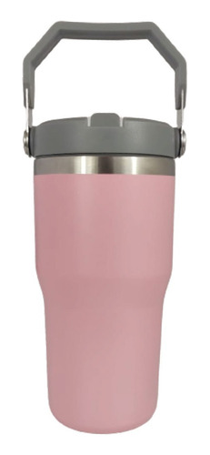 Vaso Termo 20oz Con Asa Acero Inoxidable Con Popote Térmico