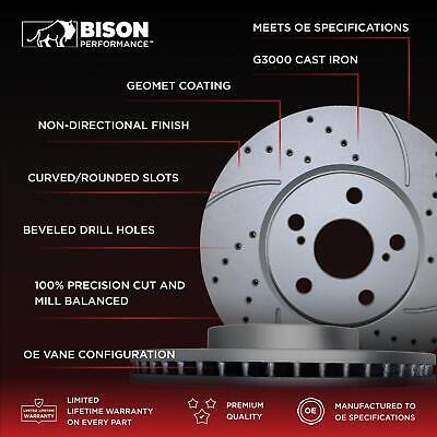 Front Brake Kit 305mm Drilled Rotors Trw Metallic Pads F Lld