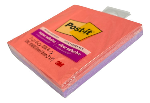 Block Notas Adhesivas Post It Sticky 3x3in Poppy Pink & Lila