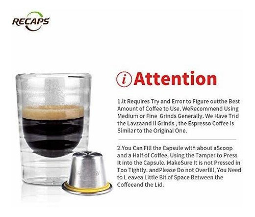 Capsula Nespresso Reutilizable Vaina Rellenable Acero