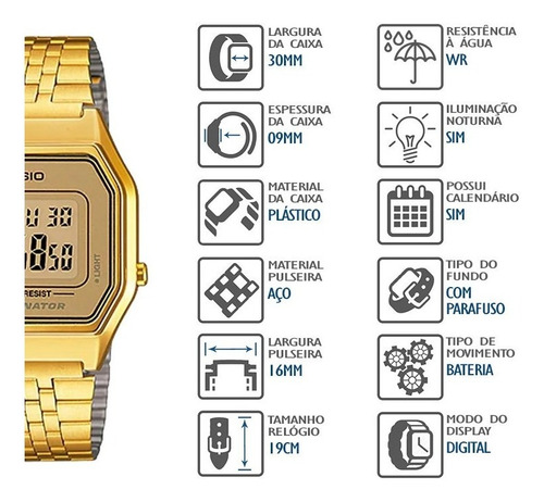 Relógio Casio Vintage Feminino La680wga-9df