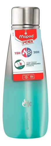 Botella Térmica Maped 500ml Acero Inoxidable Frío Calor Color Turquesa