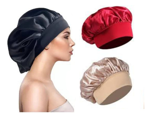 3 Gorros De Seda Satin Para Dormir Suave Cuidado Del Cabello