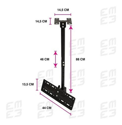 Imagen 4 de 8 de Soporte Tv Techo Pared Ajustable 26 A 60