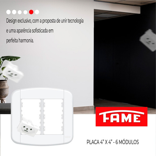 Placa 4x4 06 Módulos Com Suporte Blanc Mais Fame