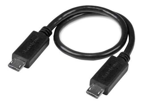 Cable Usb Otg 20cm Adaptador Micro Usb A Micro Usb . Color Negro