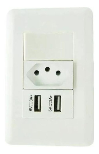 Tomada Carregador Usb Duo Interruptor