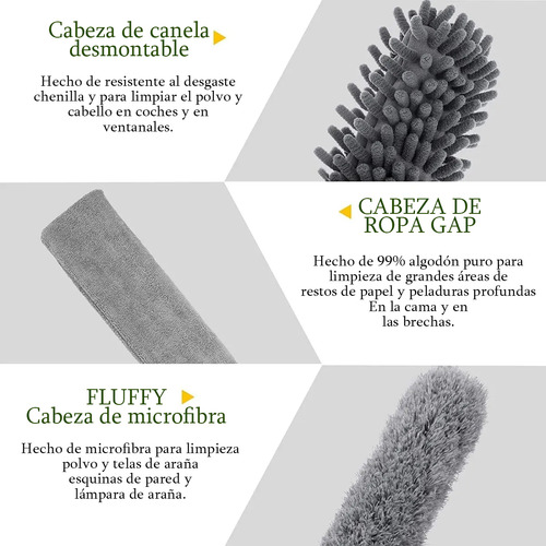 Plumero De Microfibra Retráctil Para Limpieza De Techo, 7 U