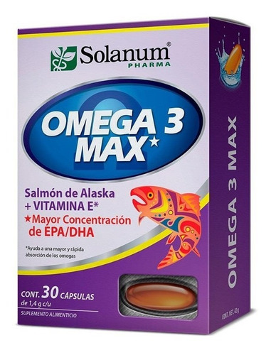Omega 3 Salmón De Alaska + Vitam A D E Solanum 30 Caps