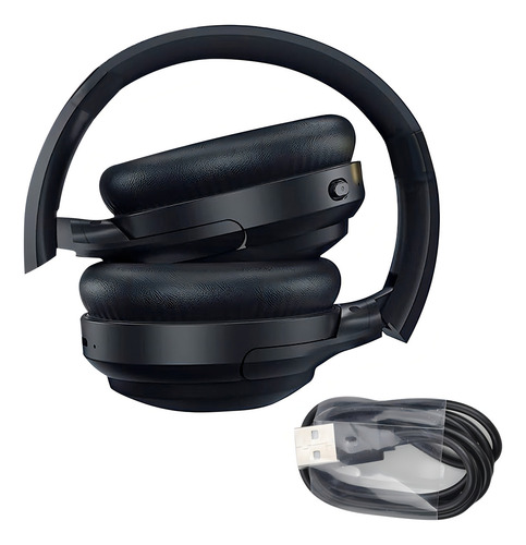 Fone Headphone Gamer Dobrável Bluetooth 5.3 Som Hi-fi Cor Preto Luz Azul