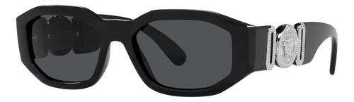 Óculos de sol Versace Ve4361 M, cor preta com outra armação, lente de policarbonato padrão - Ve4361