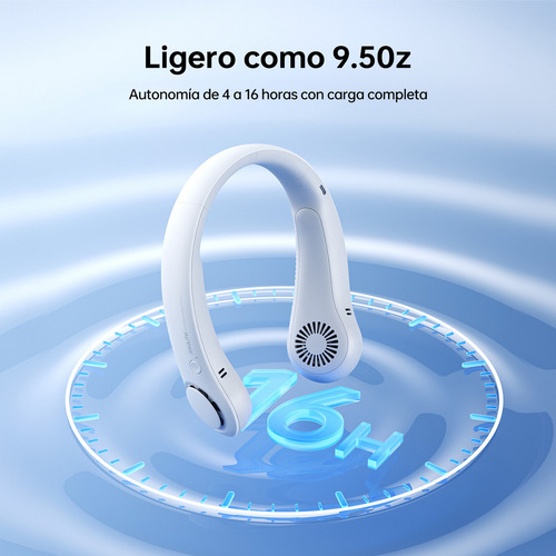 Jisulife Ventilador Cuello Portátil Sin Aspas, 5 Velocidades Gris