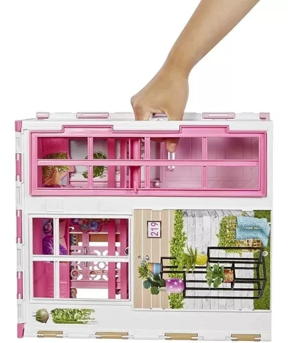 Barbie Estante Casa Glam Com Boneca Mattel - HCD48