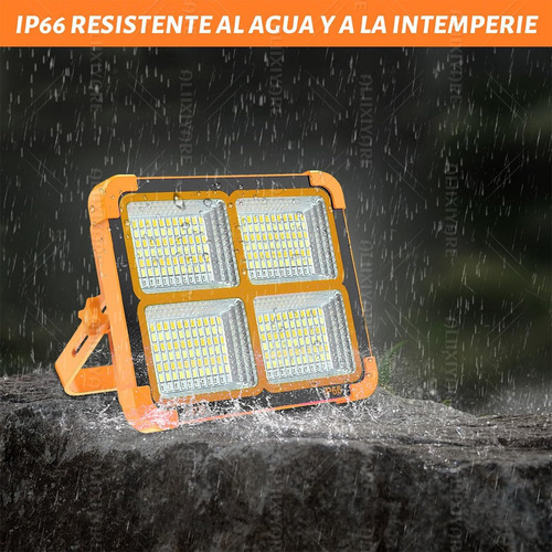 Foco Luz Led Exterior Lámpara Solar Recargable Portátil Ip66