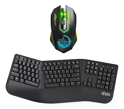 Uhuru Mouse Inalambrico Para Juego + Teclado Ergonomico F