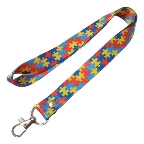 Cinta De Rompecabeza Autismo Llavero Lanyard  