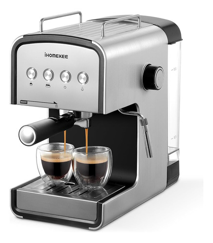 Ihomekee Máquina De Espresso 15 Bar, Cafetera Para Cappuccin
