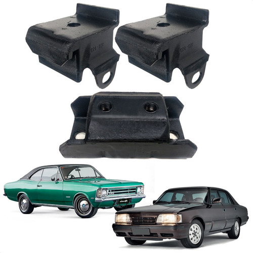 Kit 3 Coxim Motor E Câmbio Chevrolet Opala E Caravan 6cc