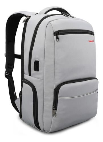 Mochila Tigernu Ejecutiva Para Notebook Gris Claro T-b3319