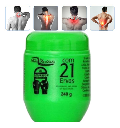 24 Gel Detonador Bio Instinto 21 Ervas Pote 240g