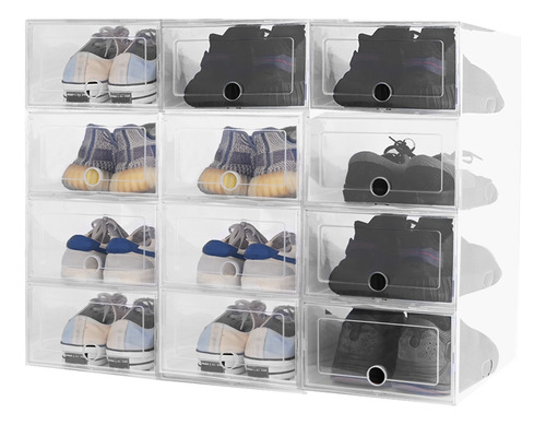 12pcs Organizadores Apilables Para Zapatos Cajas De Plastico