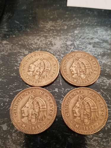 Monedas, 50 Centavos Serie Completa 1955,56,57,59 