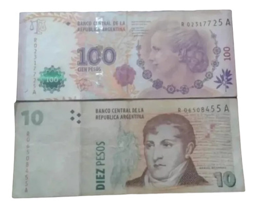 10 Y 100 Pesos De Reposición Con Error De Margen