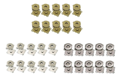 4 Sujetadores Magnéticos Plata 14mm Plata Plata