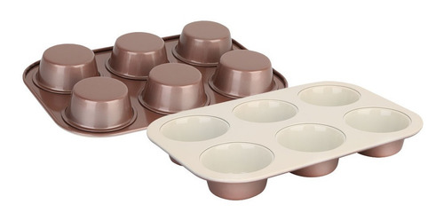 Imagen 1 de 8 de Molde Muffins Hudson Con Antiadherente Cerámico