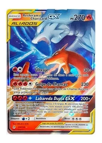 Carta Reshiram e Charizard-GX (NM)