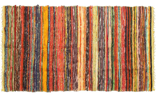 ~? Indian Artistic Multi Color Chindi Rag Rug 3.3x5.6' | Alf