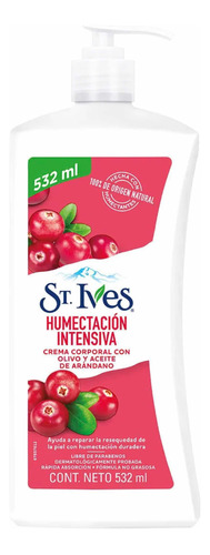 Crema Corporal St.ives Olivo Y Aceite De Arándano 532 Ml