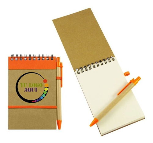 Pack 300 Libretas Ecológicas Con Bolígrafo Personalizadas