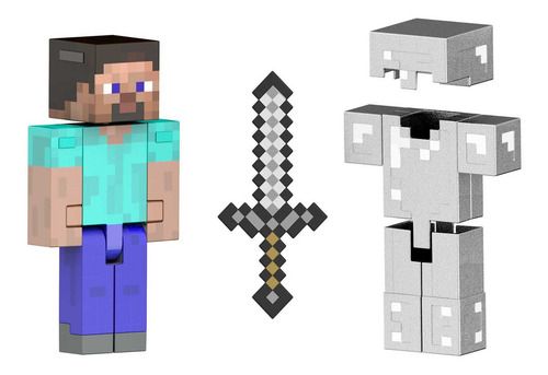 Boneco de ação colecionável Minecraft Diamond Steve 5.5