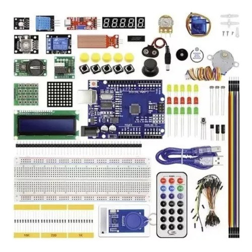 Kit Starter C/ Uno Ch340 Compativel Arduino + Box G-1