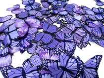 Comprar Mariposas Lilas\u002Fviolet 3d Decorativas Recortadas 4 Cm 20 Un.